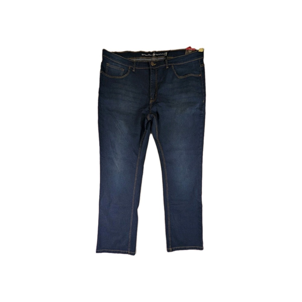 NEW Beverly Hills Polo Club Mens 46x32 Dark Wash Blue Jeans Stretch Denim